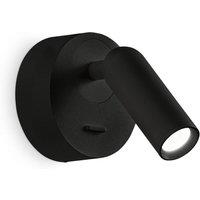 Ideallux Ideal Lux LED wall spotlight Bean, 7 cm, black metal/glass