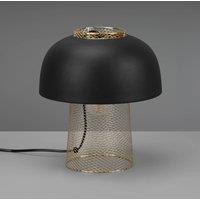 Reality Leuchten Punch table lamp, black/gold, 25 cm