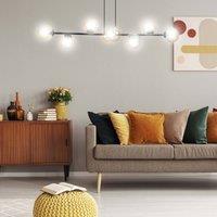 EMIBIG LIGHTING Glassy pendant light, 8-bulb, black, amber, glass, E14