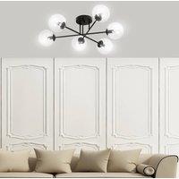 EMIBIG LIGHTING Glassy ceiling light, black, clear, glass, 6-bulb, E14