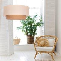 Duolla Boho pendant light, 60 cm, 1-bulb, ecru/brown jute