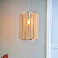 Nordlux Asti 30 pendant light, wooden slats, height 40cm