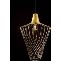 Nowodvorski Lighting Wave L pendant light with cage shade, gold