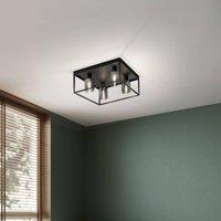 FISCHER & HONSEL Iska ceiling lamp with a frame, four-bulb