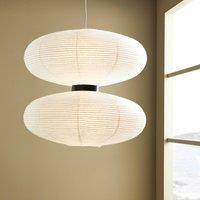 Marksljd Dual pendant light with white paper shade