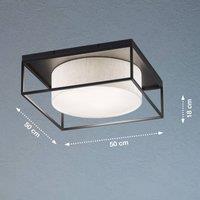 FISCHER & HONSEL Carre ceiling light 50x50cm fabric shade white