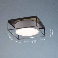 FISCHER & HONSEL Carre ceiling light 50x50cm fabric shade grey