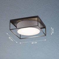 FISCHER & HONSEL Carre 60x60cm ceiling light grey fabric shade