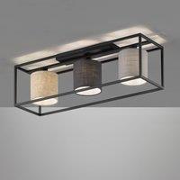 FISCHER & HONSEL Isko ceiling lamp, three fabric lampshades