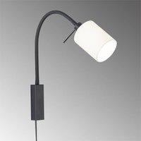 FISCHER & HONSEL Maui wall light, flexible arm, white fabric