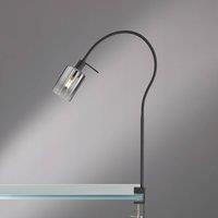 FISCHER & HONSEL Iska clip-on light, glass lampshade