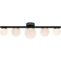 Marksljd Bathroom ceiling light Puro black 5-bulb glass