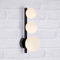 Marksljd Bathroom wall light Puro black 3-bulb glass