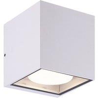 Prios outdoor wall light Tetje, white, angular, 11.5 cm