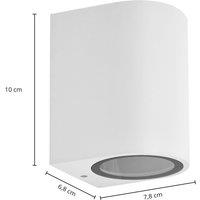 Prios outdoor wall light Tetje, white, round, 10 cm