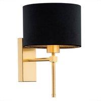Euluna Adin wall light, black/brass, 1-bulb