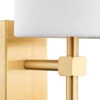 Argon Azzi wall light with textile shade, 1-bulb, white