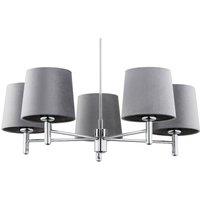 Argon Bono pendant light, 5-bulb, chrome/grey