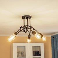 Lamkur Joiy ceiling light, interlocking, 5-bulb, black