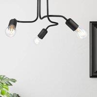 Lamkur Joiy ceiling light, distributed, 3-bulb, black