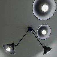 Argon Pendant light Alan, movable, black, 2-bulb