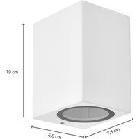 Prios outdoor wall light Tetje, white, angular, 10 cm