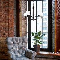 Lamkur Malou chandelier with glass shades, 5-bulb