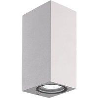 Prios outdoor wall light Tetje, white, angular, 16 cm