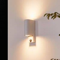 Prios outdoor wall light Tetje, white, round, sensor