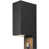 Prios outdoor wall light Tetje, black, angular, sensor