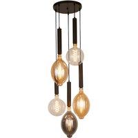 Searchlight Elegance pendant light, 5-bulb black