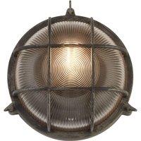 Searchlight Porto bulkhead light, round, black and silver