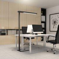 Arcchio LED office floor lamp Susi, black, sensor, touch dimmer