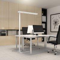 Arcchio LED office floor lamp Susi, white, sensor, touch dimmer
