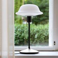 UMAGE Butler table lamp glass shade, black base