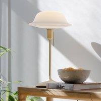 UMAGE Butler table lamp glass shade, brass base