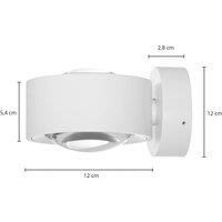 Arcchio LED wall light Rotari, lens, up/down, white, metal