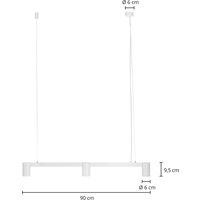 Arcchio Brinja pendant light, white, 90 cm long, 3-bulb, GU10