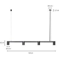 Arcchio Brinja pendant light, black, 120 cm, 4-bulb, GU10
