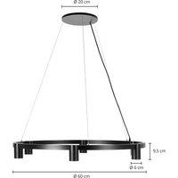 Arcchio Brinja pendant light, black, 94 cm, 6-bulb, GU10