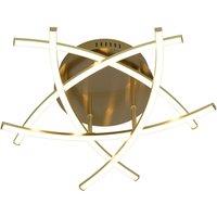Lindby Flakira LED ceiling lamp, 5-bulb, antique brass