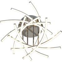 Lindby Flakira LED ceiling lamp, 10-bulb, chrome