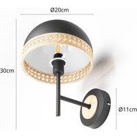 Lindby Lonnaris wall light with rattan, black