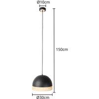 Lindby Lonnaris hanging light, rattan black 1-bulb