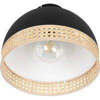 Lindby Lonnaris ceiling lamp with rattan, solid