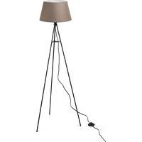 ELC Elsika tripod floor lamp, fabric shade, brown