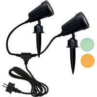 ELC Marleska ground spike light, aluminium, black, set of 2