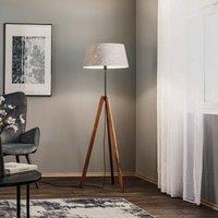 Quitani Reba floor lamp, tripod, grey felt