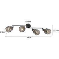 Lindby Eudoria ceiling spot 4-bulb black/gold