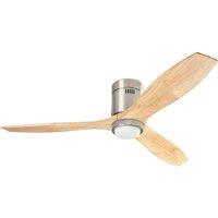 LEDS-C4 Stem LED ceiling fan, light wood, DC quiet, 137 cm CCT